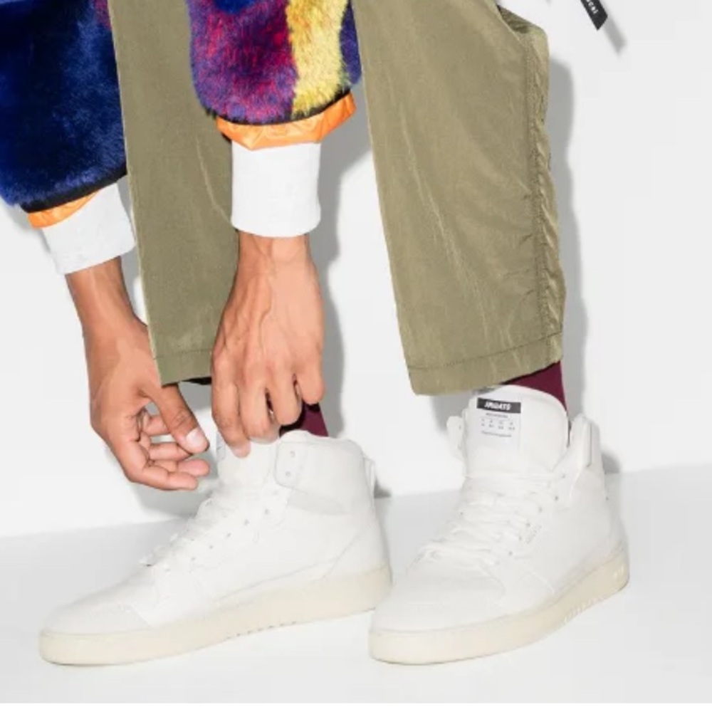 AXEL ARIGATO Dice high-top sneakers Leather Suede White Women’s 8.5 Trendy Shoes